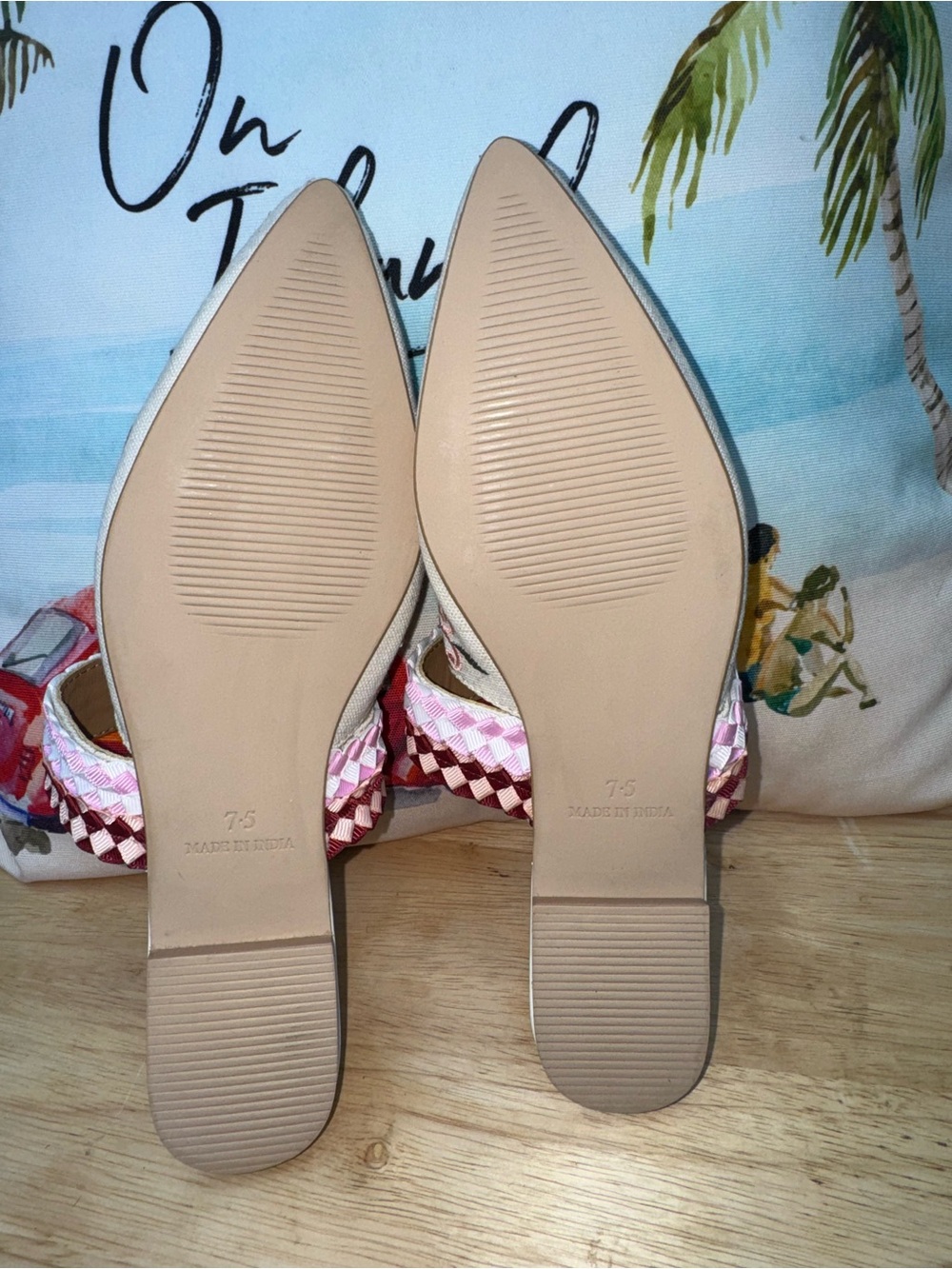 Haute Hippie Pink & Burgundy Embroidered Slip-On Mules - Picture 10 of 11
